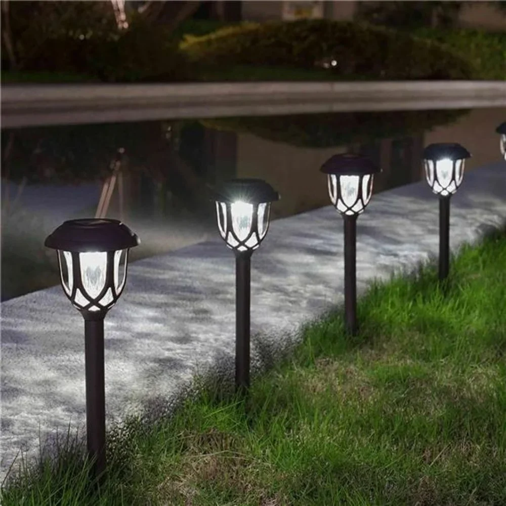 10 Pack Solar Lights Outdoor, Solar Pathway Lights Outdoor (Brown, Cool White)